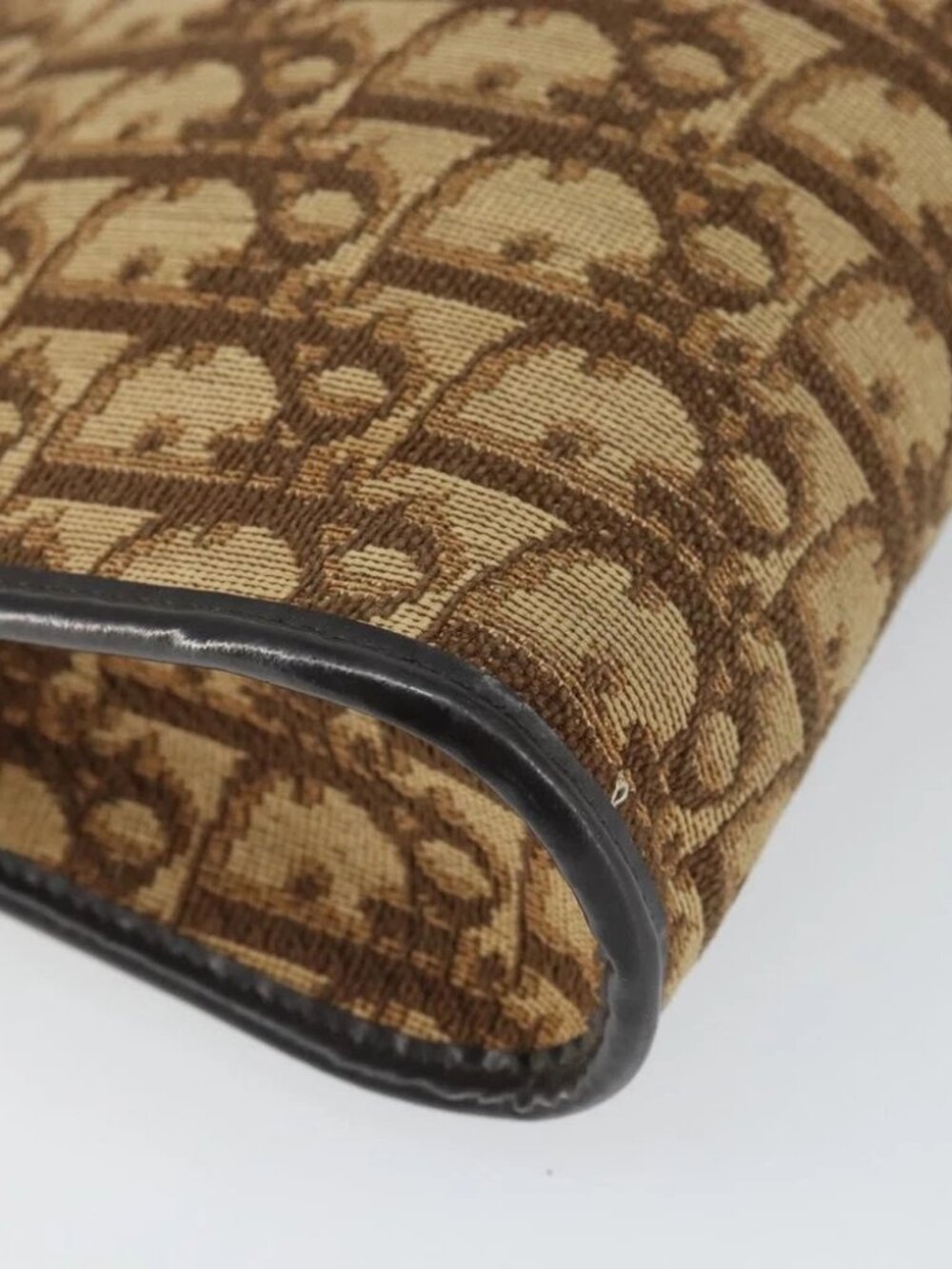 Christian Dior Trotter Canvas Shoulder Bag Brown Gold Auth 162403 - Picture 12 of 16